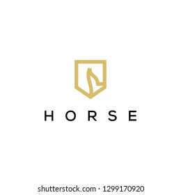 horse shield line logo