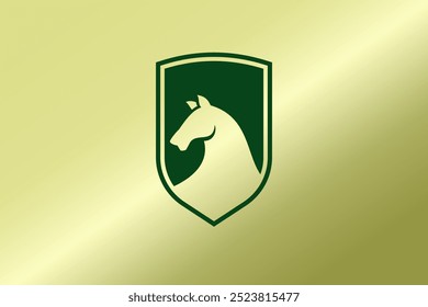 Horse in the shield logo for brand or community with horse as the icon
