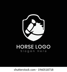 horse shield logo design. horse head
