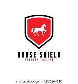 horse shield logo design suitable for logo template