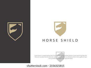 horse shield logo design. logo template