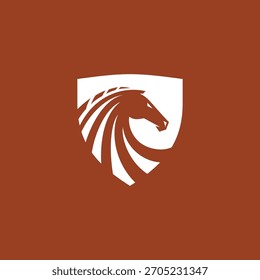 Horse Shield Logo Design Vector Illustration