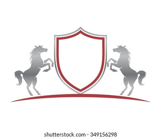 Horse Shield Logo Icon Vector