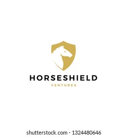 horse shield logo vector icon illustration