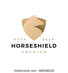 horse shield logo vector icon illustration