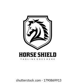 Horse Shield Logo Vector Template