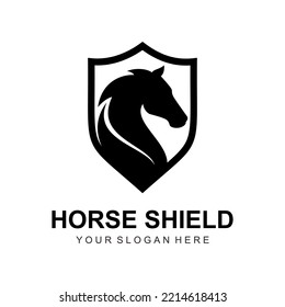 horse shield vector logo template