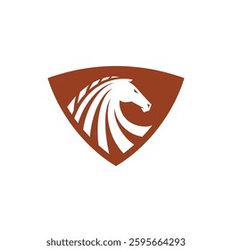 Horse Shield vector logo  template illustration isolated on white background