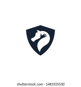 Horse Shiled Logo Vector Leaf