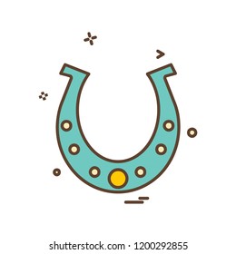 Horse shoe icon design vector