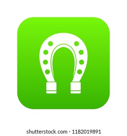 Horse shoe icon digital green for any design isolated on white vector illustration