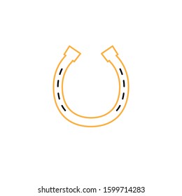 Horse shoe icon. Line and two colour design template