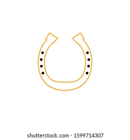 Horse shoe icon. Line and two colour design template