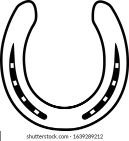 Horse shoe icon. Line vector.