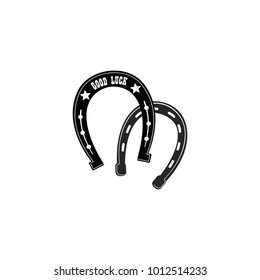 Horse shoe icon. Lucky steel horseshoes vector set isolated on white background. Good luck symbol