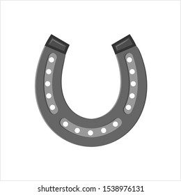 Horse Shoe Icon, Lucky Horse Shoe Icon Vector Art Illustration