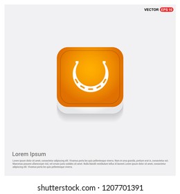 Horse Shoe Icon Orange Abstract Web Button - Free vector icon