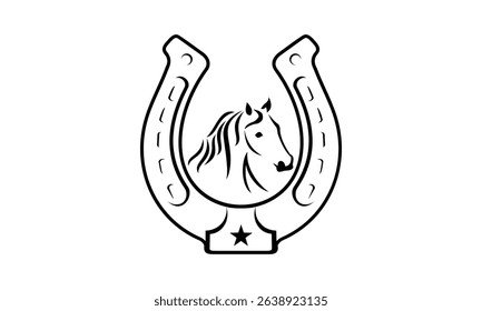 horse shoe logo design icon vector template