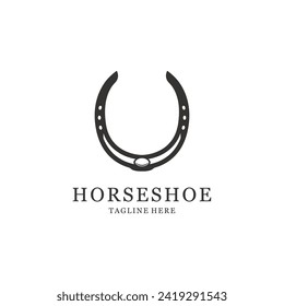 Diseño de silueta con logotipo de zapato de caballo. Símbolo de la granja de zapatos de caballo.