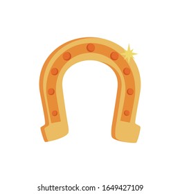 horse shoe luck detaild style icon vector illustration design
