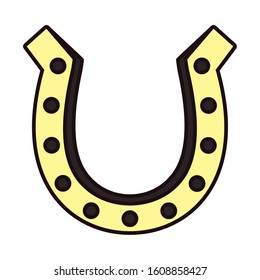 horse shoe lucky isolated icon vector illustration design