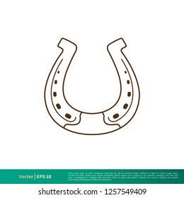 Horse Shoe Lucky Sign Icon Vector Logo Template Illustration Design. Vector EPS 10.