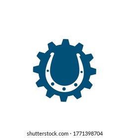 horse shoe service repair  icon logo vector illustration design