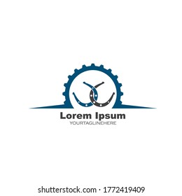 horse shoe service repair  icon logo vector illustration design