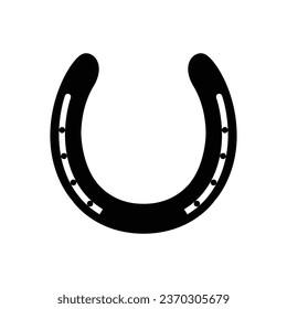 Horse Shoe Silhouette. Black and White Icon Design Elements on Isolated White Background