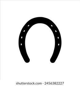 Horse shoe silhouette isolated on white background. Horseshoe icon vector illustration.