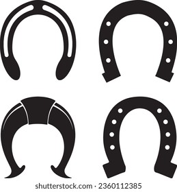 Horse Shoe Silhouette Vector Graphic Pack