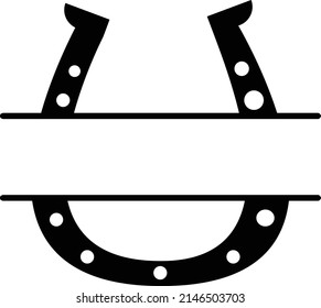 horse shoe split name frame monogram