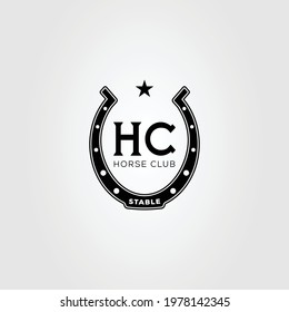 horse shoe stable logo vector illustration design