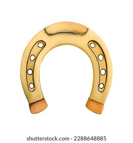 horse shoe with style hand drawn digital painting illustration