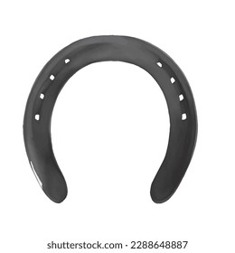 horse shoe with style hand drawn digital painting illustration
