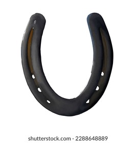 horse shoe with style hand drawn digital painting illustration