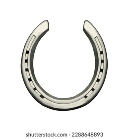 horse shoe with style hand drawn digital painting illustration