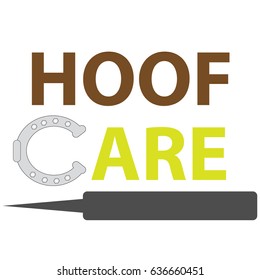 Horse shoe with text isolated on white background.