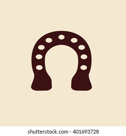 horse shoe vector flat icon, symbol. good luck