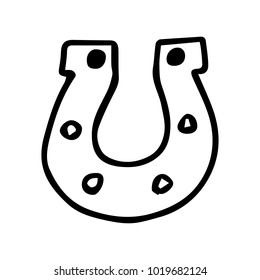 Horse shoe vector illustration. Doodle style. Design, print, decor, textile, paper