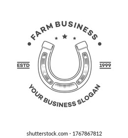 Horse shoe for Vintage Retro Western Countryside Farm Ranch Country logo design