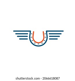 horse shoe wing  icon vector illustration design