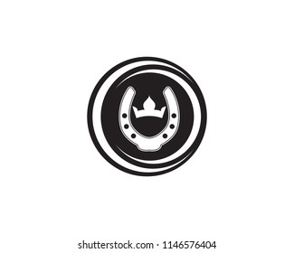 Horse shoes black logo and symbols vector 