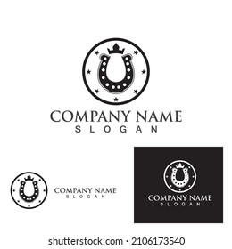 Horse shoes black logo and symbols vector 