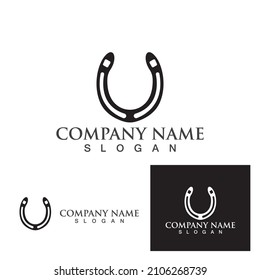 Horse shoes black logo and symbols vector 