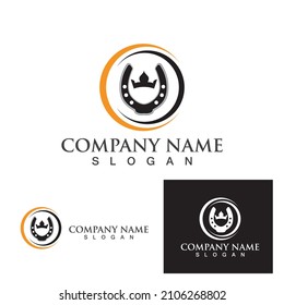 Horse shoes black logo and symbols vector 