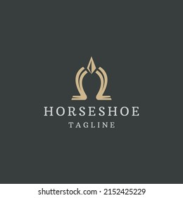 Horse shoes logo icon design template flat vector	
