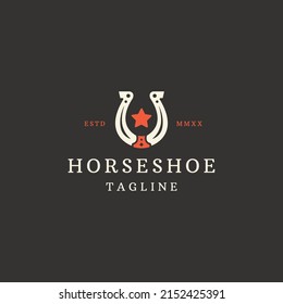 Horse shoes logo icon design template flat vector