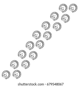 Horse shoes on white background. Vector illustration.
