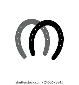 Horse shoes silhouette vector Art illustration 